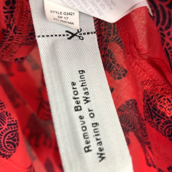 J. Crew Tie-Neck Top Elephant Paisley - Picture 7 of 7